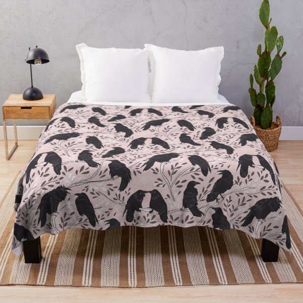 Item preview, Moonlit Crows Share Eyeball Snack - Blush Pink Gothic Black Birds designed and sold by LoveAlways-AEP.