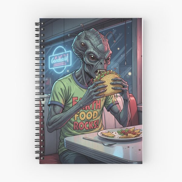 Item preview, Alien Eating Tacos – Earth Food Rocks Funny Sci-Fi Art designed and sold by LintonGriffin.
