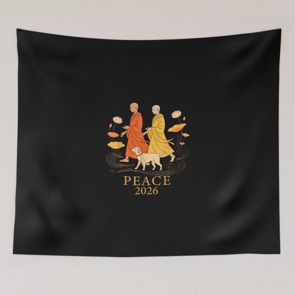 Item preview, Walk Peace 2026 World Peace Monks With Aloka Dog Spiritual designed and sold by Cokonatss.