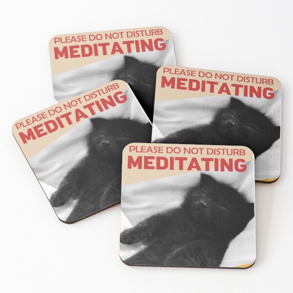 Item preview, Meditate Funny Cat Motivational, Cute Kitty Animal Illustration designed and sold by subarashii11.