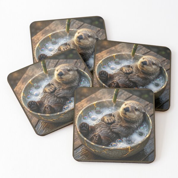 Item preview, Sea Otter Pup in Kintsugi Bath designed and sold by Tridentulus.
