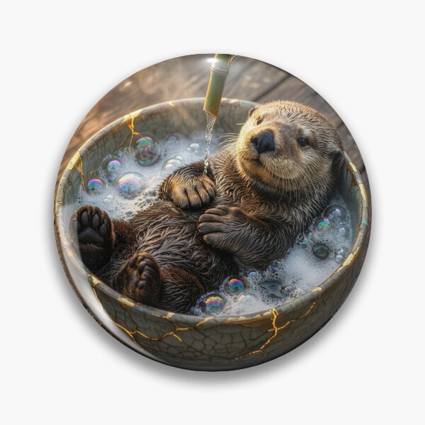 Item preview, Sea Otter Pup in Kintsugi Bath designed and sold by Tridentulus.