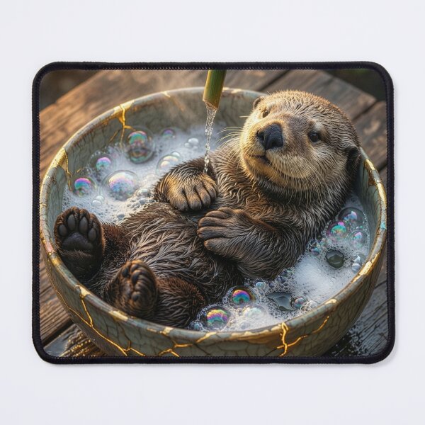 Item preview, Sea Otter Pup in Kintsugi Bath designed and sold by Tridentulus.