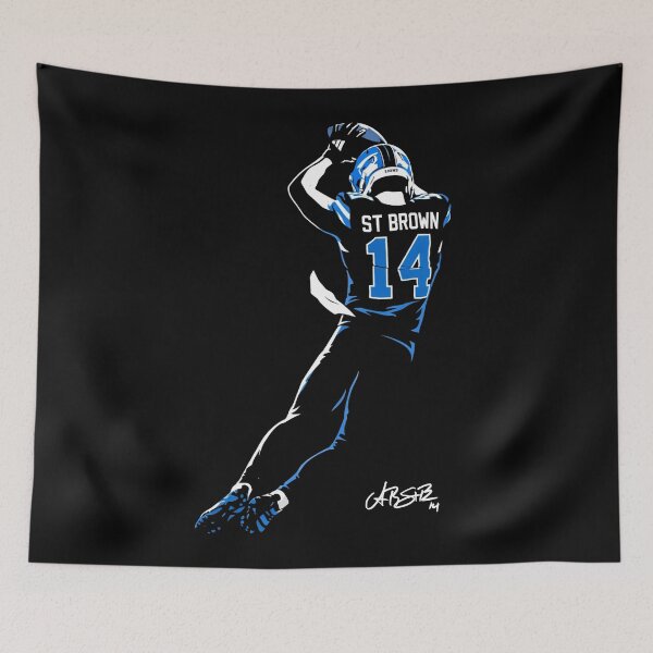 Item preview, Amon-Ra St. Brown Detroit #14 Football Art designed and sold by TheArtOfCar.