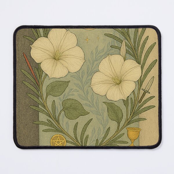 Item preview, II — The High Priestess + Moonflower — Botanical Tarot Art Print designed and sold by LuxuryApparels.