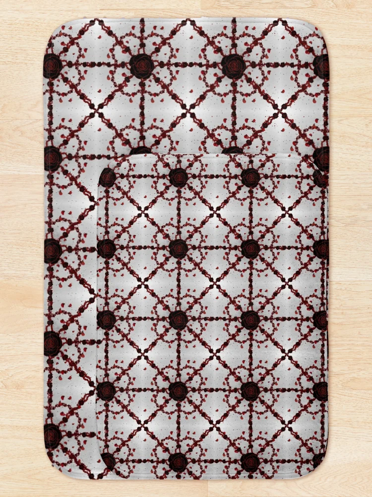 Thumbnail 5 of 6, Bath Mat, Thorns and Roses Collection designed and sold by TheColorfulLiz.