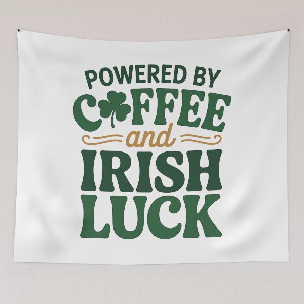 Item preview, Powered by Coffee and Irish Luck – Funny St Patrick’s Day Design designed and sold by Lulunza.
