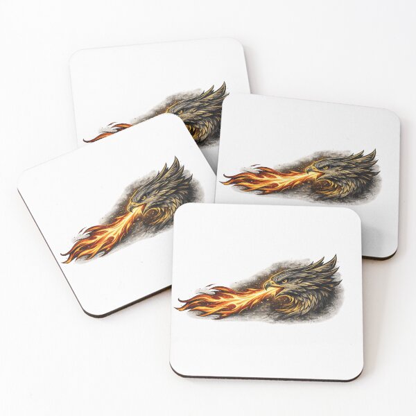 Item preview, Fire Falcon Illustration – Powerful Bird of Prey Fantasy Art designed and sold by theleocreator.