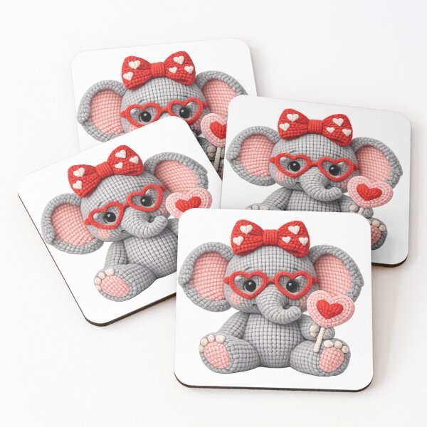 Item preview, Valentine's Faux Yarn Elephant designed and sold by KC's.