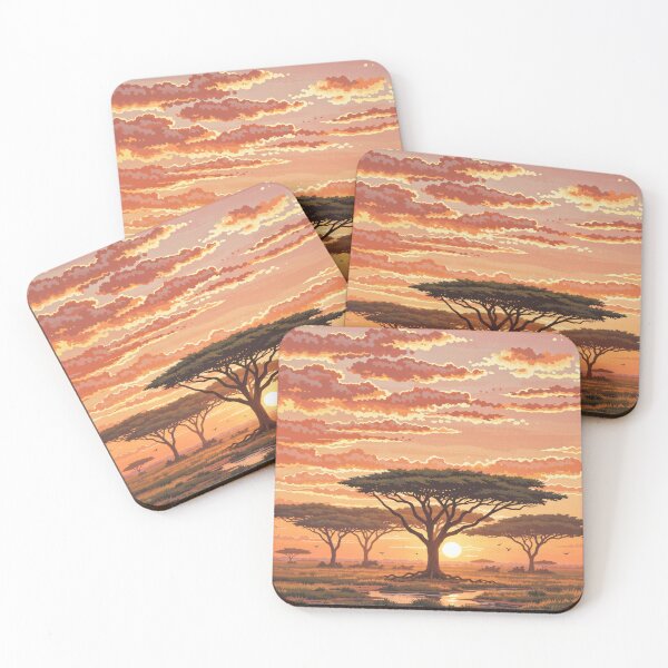 Item preview, Savanna sunset with Acacia Trees designed and sold by aykiradesigns.