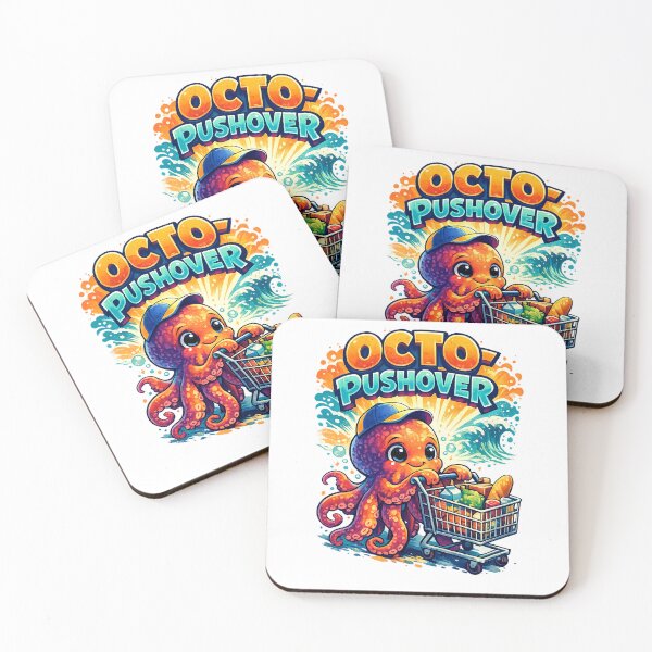Item preview, Octo-Pushover – Funny Octopus Shopping Cart Pun Art designed and sold by StrayaDesign.