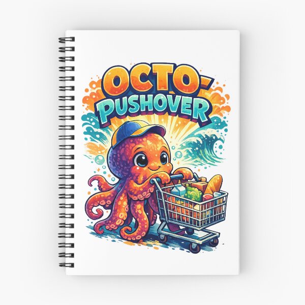 Item preview, Octo-Pushover – Funny Octopus Shopping Cart Pun Art designed and sold by StrayaDesign.