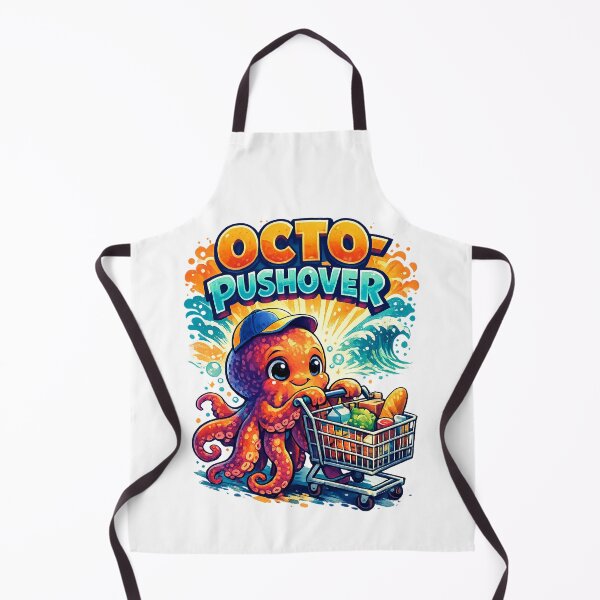 Item preview, Octo-Pushover – Funny Octopus Shopping Cart Pun Art designed and sold by StrayaDesign.