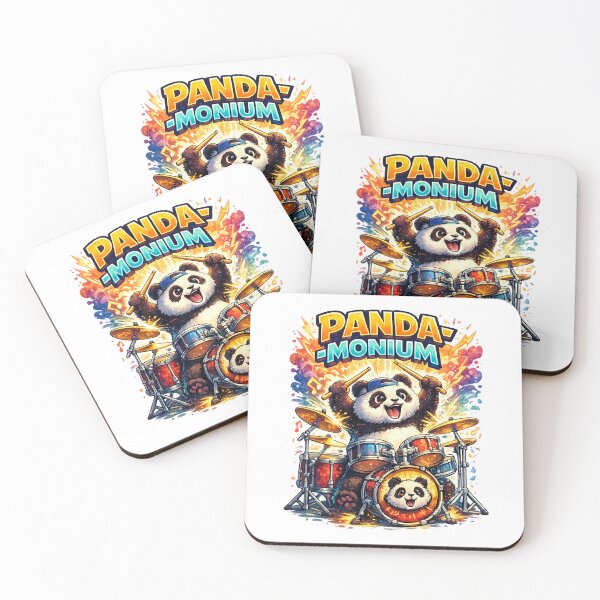 Item preview, Panda-monium – Funny Panda Drummer Pun Art designed and sold by StrayaDesign.
