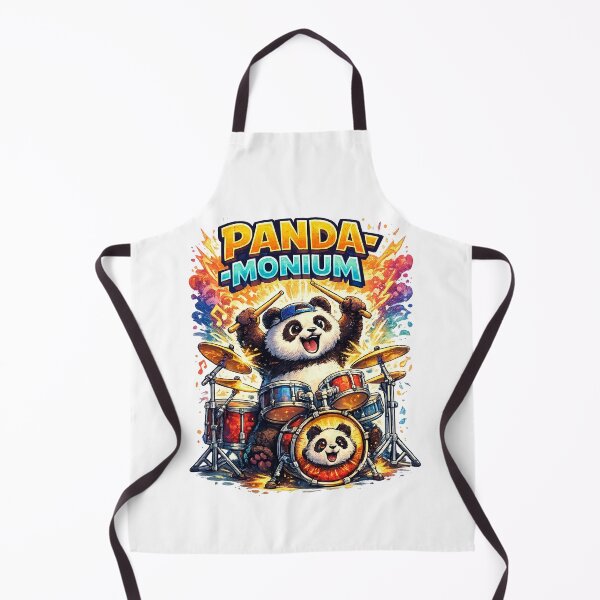 Item preview, Panda-monium – Funny Panda Drummer Pun Art designed and sold by StrayaDesign.