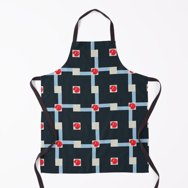 Item preview, Red Anthurium Blue and Navy Square Geometric Repeating Pattern designed and sold by HydrangeaDelMar.