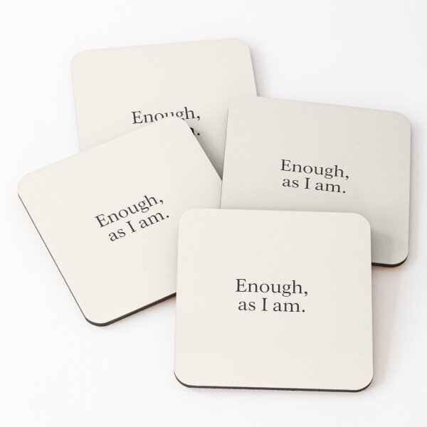 Item preview, Enough, As I Am – Minimal Self Acceptance Typography designed and sold by Irene Catchmind.