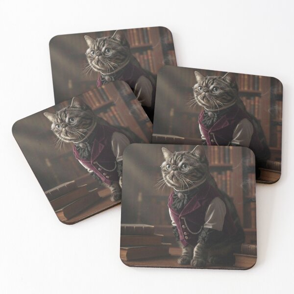Item preview, Dudley: The Distinguished Scholar Victorian Library Cat  designed and sold by WonderGrace.