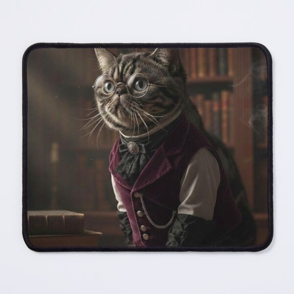 Item preview, Dudley: The Distinguished Scholar Victorian Library Cat  designed and sold by WonderGrace.