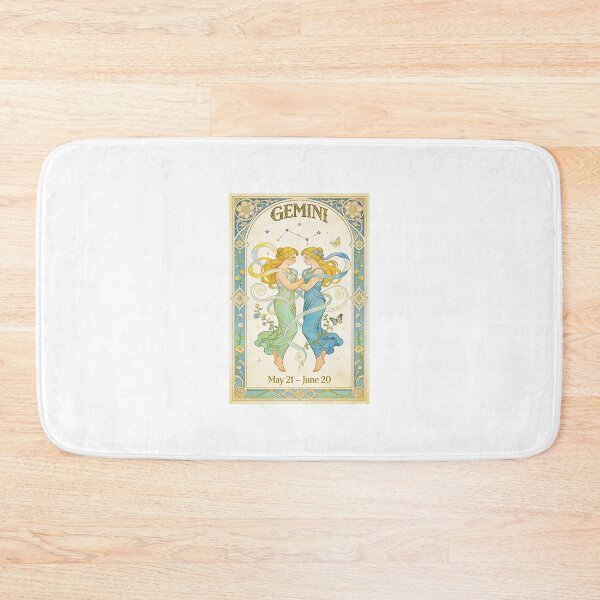 Item preview, Gemini Zodiac Art Nouveau Poster designed and sold by apixelwall.