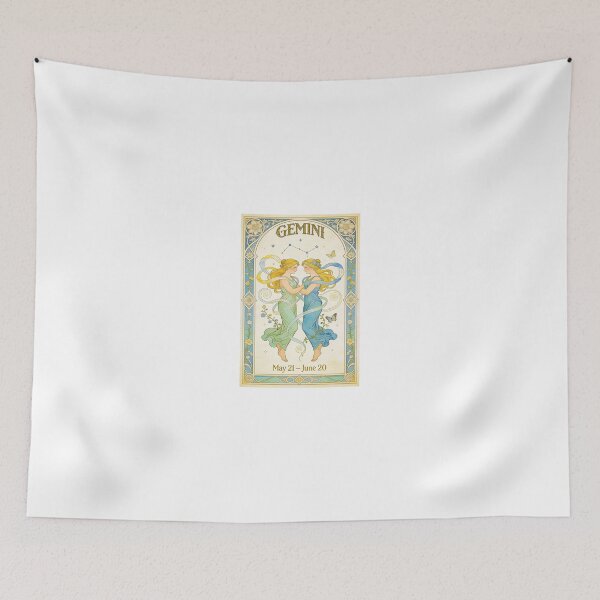 Item preview, Gemini Zodiac Art Nouveau Poster designed and sold by apixelwall.