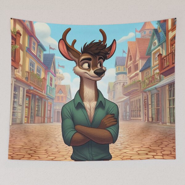 Item preview, Deer Standing In Town designed and sold by nikkolaus.