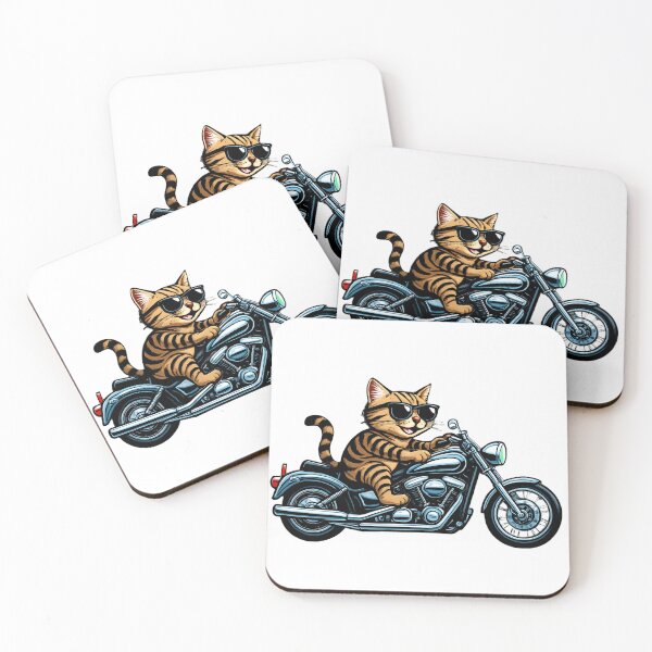 Item preview, Cool Tabby Cat Biker – Bold Cartoon Motorcycle Art with Attitude designed and sold by Chippychips1.