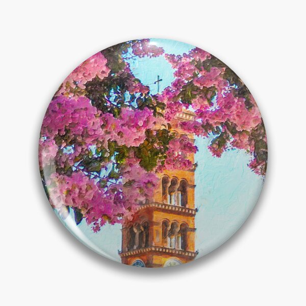 Item preview, Church Bell Tower Framed By Pink Blossoms designed and sold by CMi-Designs.