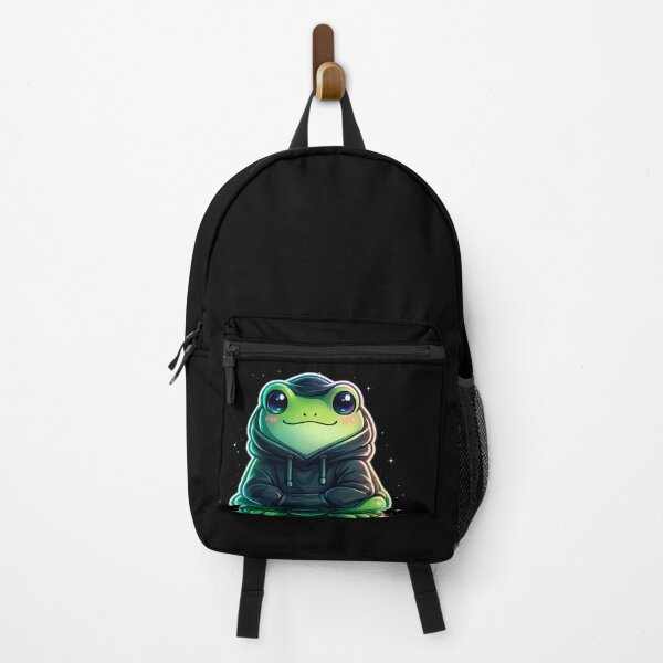 Item preview, Just Vibing Neon Frog – Cute Cyber Aesthetic Frog in Hoodie designed and sold by Culture Atlas .