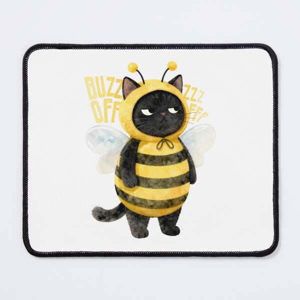 Item preview, Black Cat Buzz Off Bee designed and sold by chillaxcats.