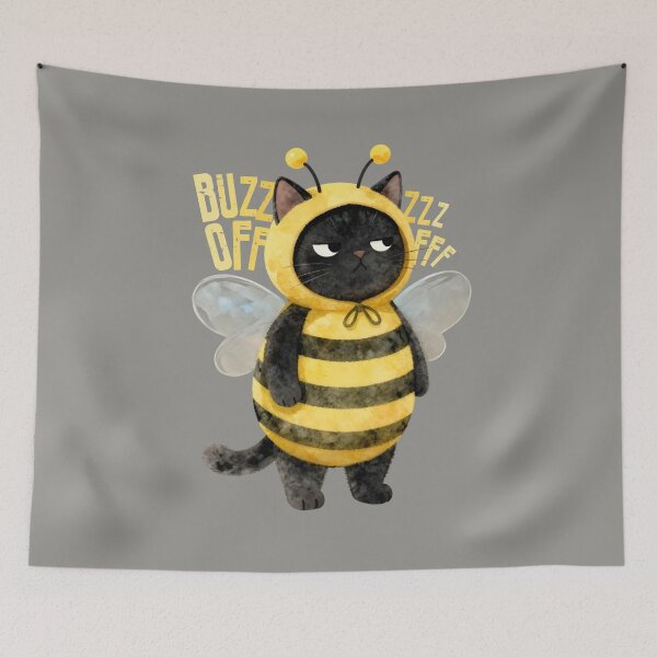 Item preview, Black Cat Buzz Off Bee designed and sold by chillaxcats.