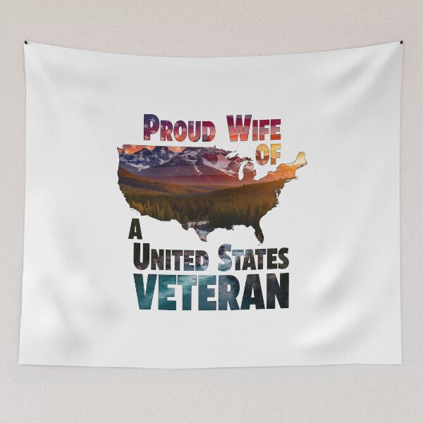 Item preview, Proud Wife of a United States Veteran - Scenic USA Map Graphic designed and sold by JamesLimborg.