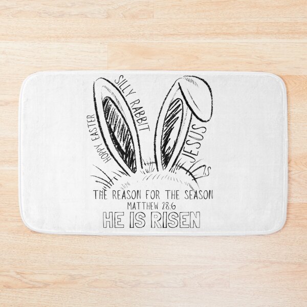 Item preview, Silly Rabbit, Hoppy Easter Bunny Ears, Jesus Is The Reason For The Season, He Is Risen, Matthew 286, Black designed and sold by Forevermore.