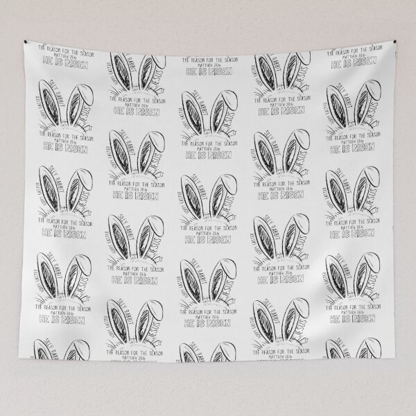 Item preview, Silly Rabbit, Hoppy Easter Bunny Ears, Jesus Is The Reason For The Season, He Is Risen, Matthew 286, Black designed and sold by Forevermore.