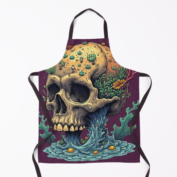 Item preview, Surreal Skull Island Art with Ocean Waves, Desert Plants, and Whimsical Bird | Fantasy Nature Design designed and sold by Whimsical Art by Angela.