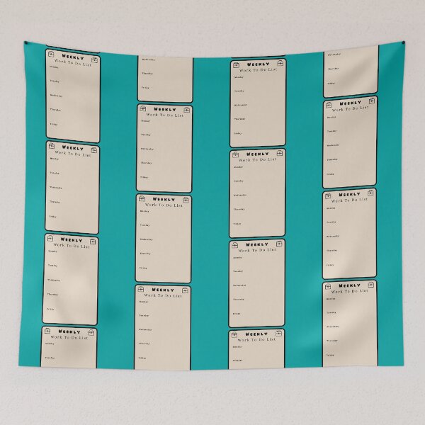 Item preview, Weekly Work To Do List List Stickers Prints Posters Wall Art Magnet Home Coffee Cup Decoration TShirt Stationary Notebook Magnet Hat Kitchen Work School Office Redbubble Shop designed and sold by Saritas Boutique Shop.