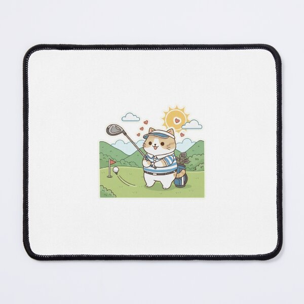 Item preview, Paws-itive Swing: Chubby Kawaii Cat Playing Golf on the Green - Noopnyang Studio designed and sold by NoopnyangStudio.