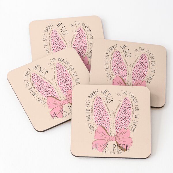 Item preview, Silly Rabbit, Hoppy Easter Bunny Ears, Jesus Is The Reason For The Season, He Is Risen, Matthew 286, Coquette, Pink Leopard designed and sold by Forevermore.