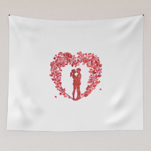 Item preview, Valentine's Day – Romantic Couple in Floral Heart designed and sold by MuninosShop.