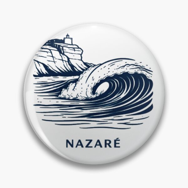 Item preview, Nazaré Big Waves Portugal Illustration designed and sold by vivaportugalstore.