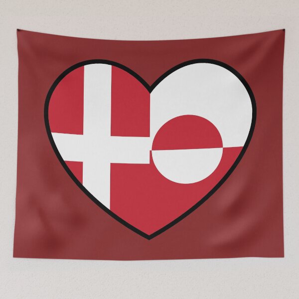Item preview, Flag Heart - Denmark Greenland designed and sold by SpaceJunkLtd.
