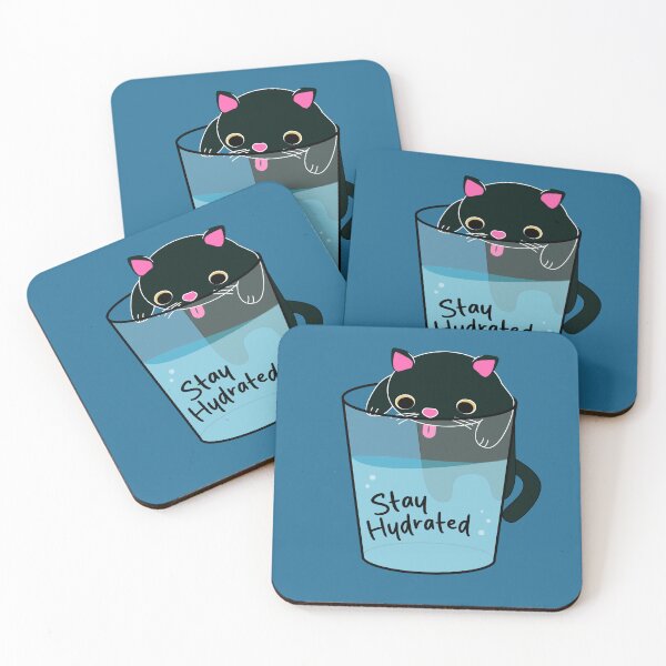 Item preview, Cat Drinking from Cup - Stay Hydrated designed and sold by NoxKitsune.