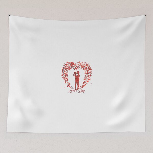 Item preview, Lovers Day – Romantic Couple in Floral Heart designed and sold by MuninosShop.