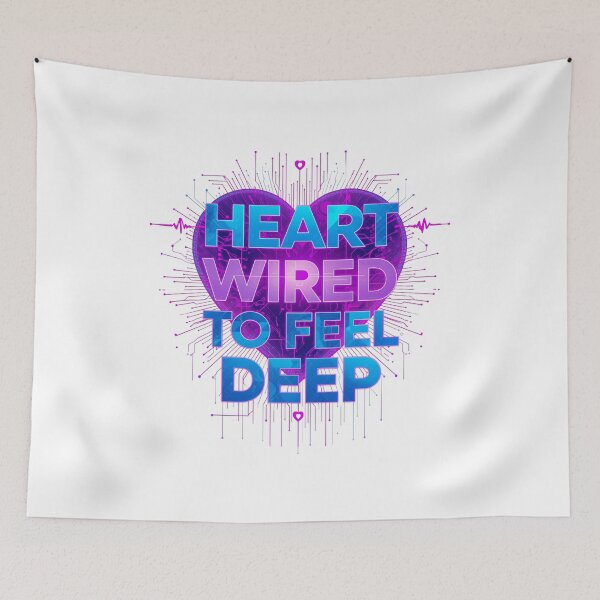 Item preview, Heart Wired To Feel Deep. Neon Tech Love Quote for Coders, Gamers and Nerd Couples designed and sold by Aarvya Fashion Club ( A.F.C ).
