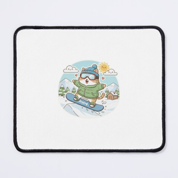 Item preview, Powder Paw: Cute Chubby Cat Snowboarding on the Slopes - Noopnyang Studio designed and sold by NoopnyangStudio.