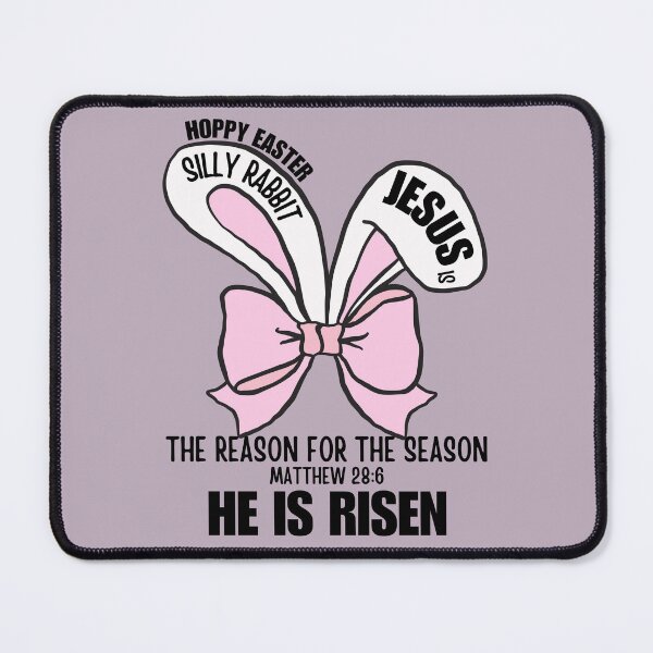 Item preview, Silly Rabbit, Hoppy Easter Bunny Ears, Jesus Is The Reason For The Season, He Is Risen, Matthew 286, Coquette, Black designed and sold by Forevermore.