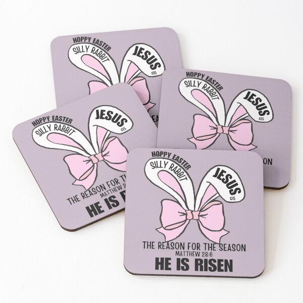 Item preview, Silly Rabbit, Hoppy Easter Bunny Ears, Jesus Is The Reason For The Season, He Is Risen, Matthew 286, Coquette, Black designed and sold by Forevermore.
