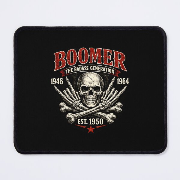 Item preview, Boomer The Badass Generation Skull designed and sold by T-Shopx.