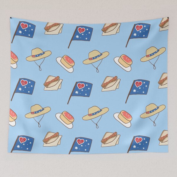 Item preview, Kawaii Aussie Summer - Icons of Australia (Blue) designed and sold by HarunaMcDesigns.