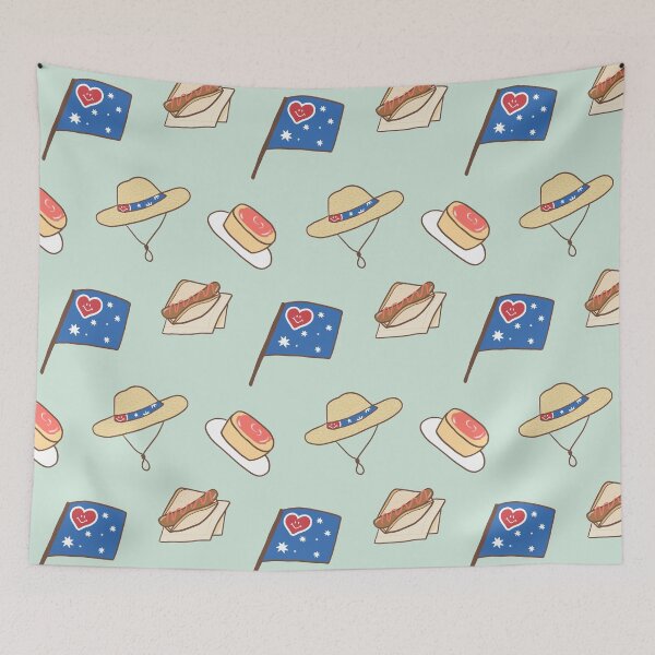 Item preview, Kawaii Aussie Summer - Icons of Australia (Sage) designed and sold by HarunaMcDesigns.
